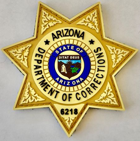 ARIZONA DEPARTMENT OF CORRECTIONS (AZ DOC) PVC STAR BADGE PATCH WITH VELCRO.